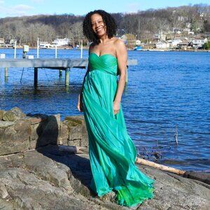 La Femme Green Mermaid Prom Dress